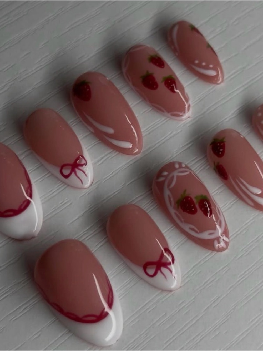 Strawberry Pink Almond Press-On Nails